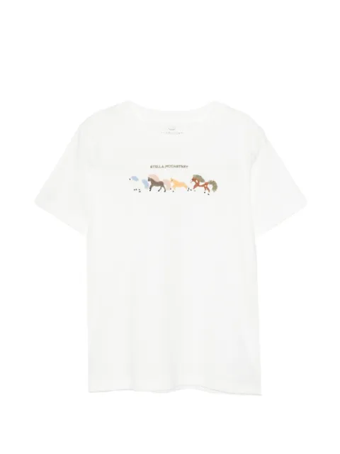 Stella McCartney Kids horse-embroidered T-shirt