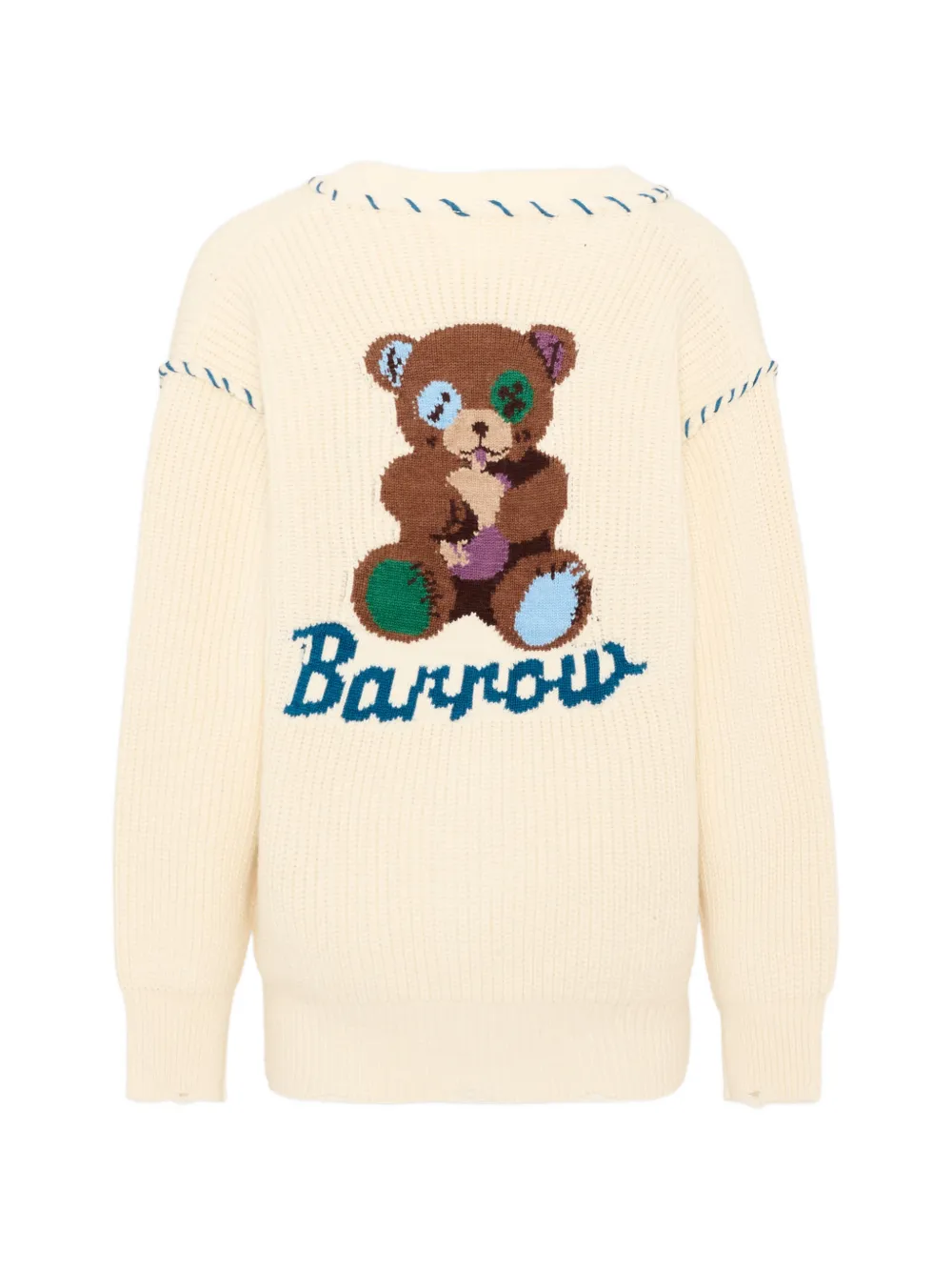Barrow kids Vest met beer-intarsia en stiksels Beige