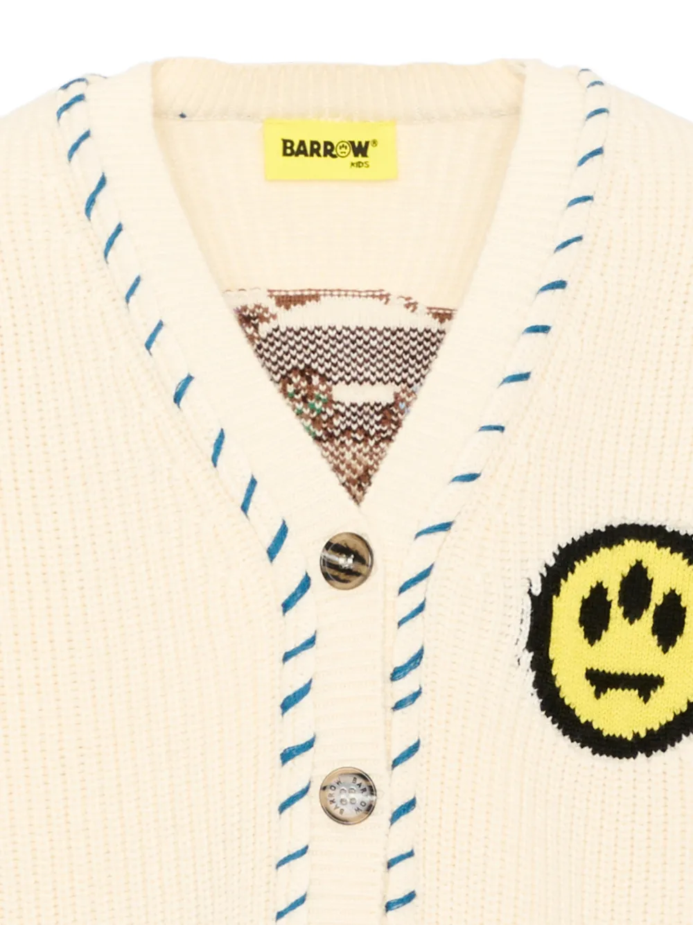 Barrow kids Vest met beer-intarsia en stiksels Beige