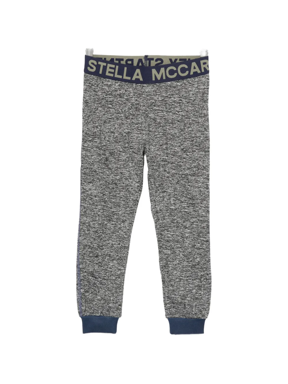 Stella McCartney Kids logo-waistband marl-effect leggings - Grigio