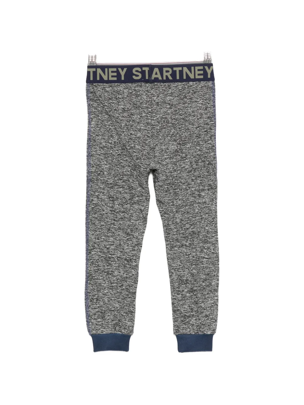Stella McCartney Kids logo-waistband marl-effect leggings Grijs