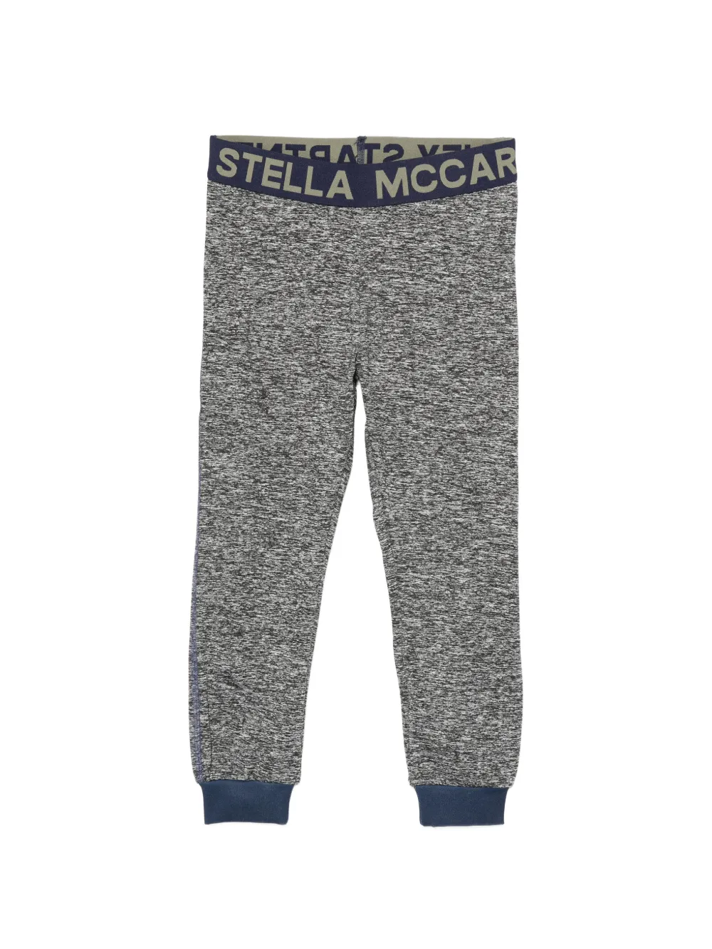 Stella McCartney Kids logo-waistband marl-effect leggings Grijs