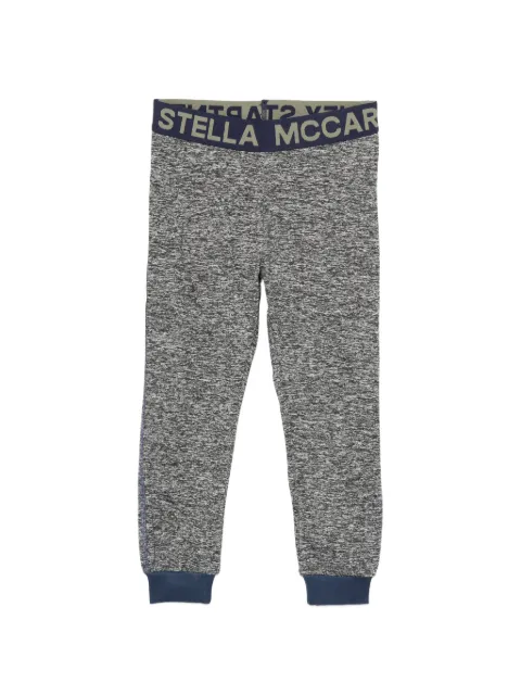 Stella McCartney Kids logo-waistband marl-effect leggings