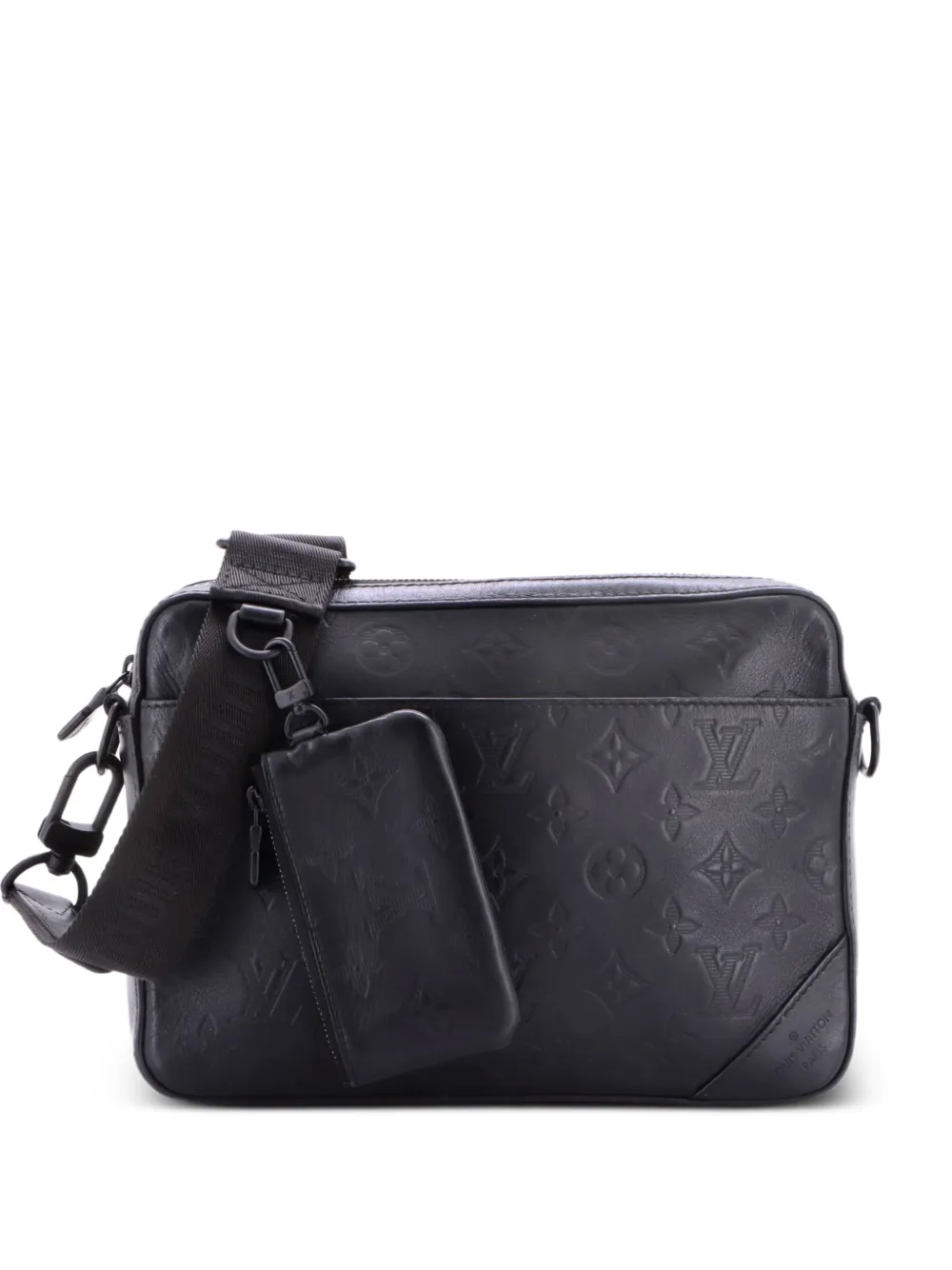 Louis Vuitton Pre-Owned Duo Messenger Bag Monogram Shadow Leather crossbody bag - Black