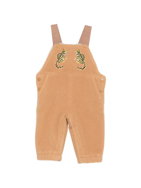 Stella McCartney Kids tiger-embroidered fleece dungarees