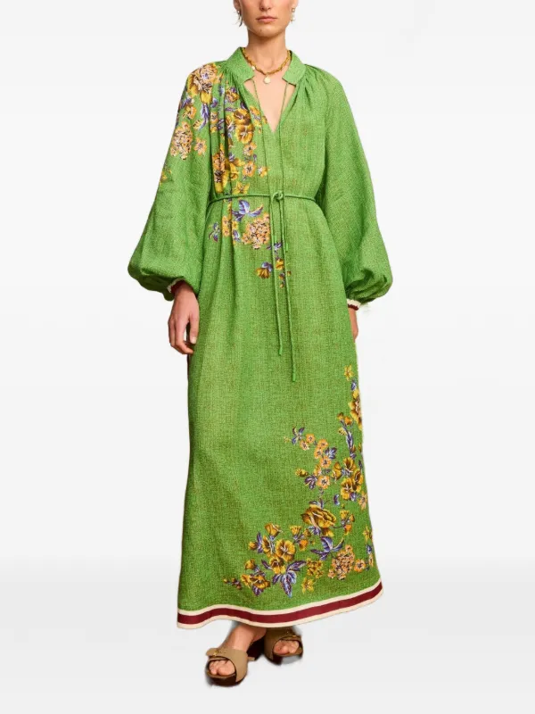 alemais green dress ALÉMAIS Women's Phyllis Floral - Length_Tea Length