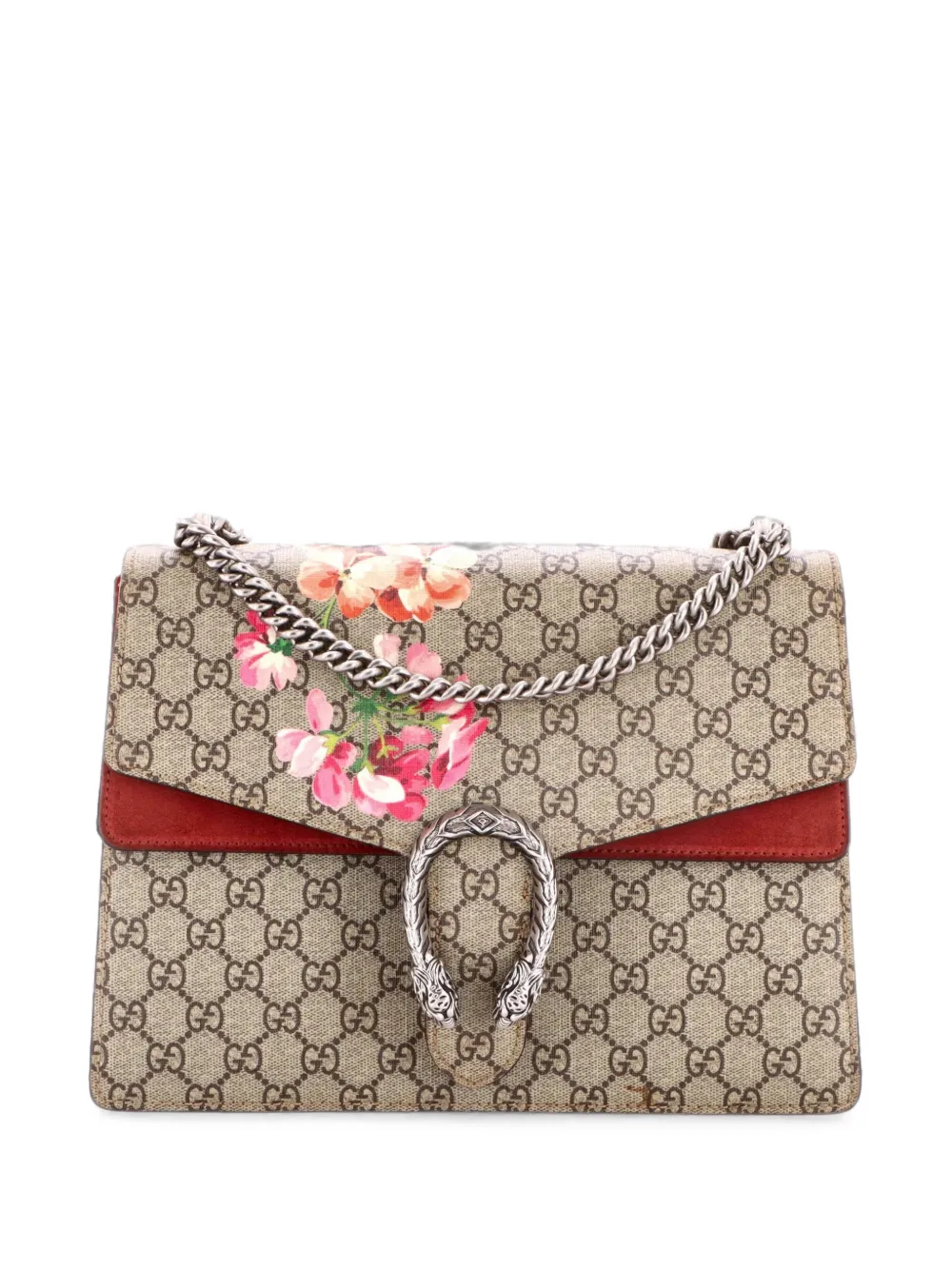 Gucci Pre-Owned Dionysus Bag Blooms Print GG Coated Canvas Medium shoulder bag - Braun