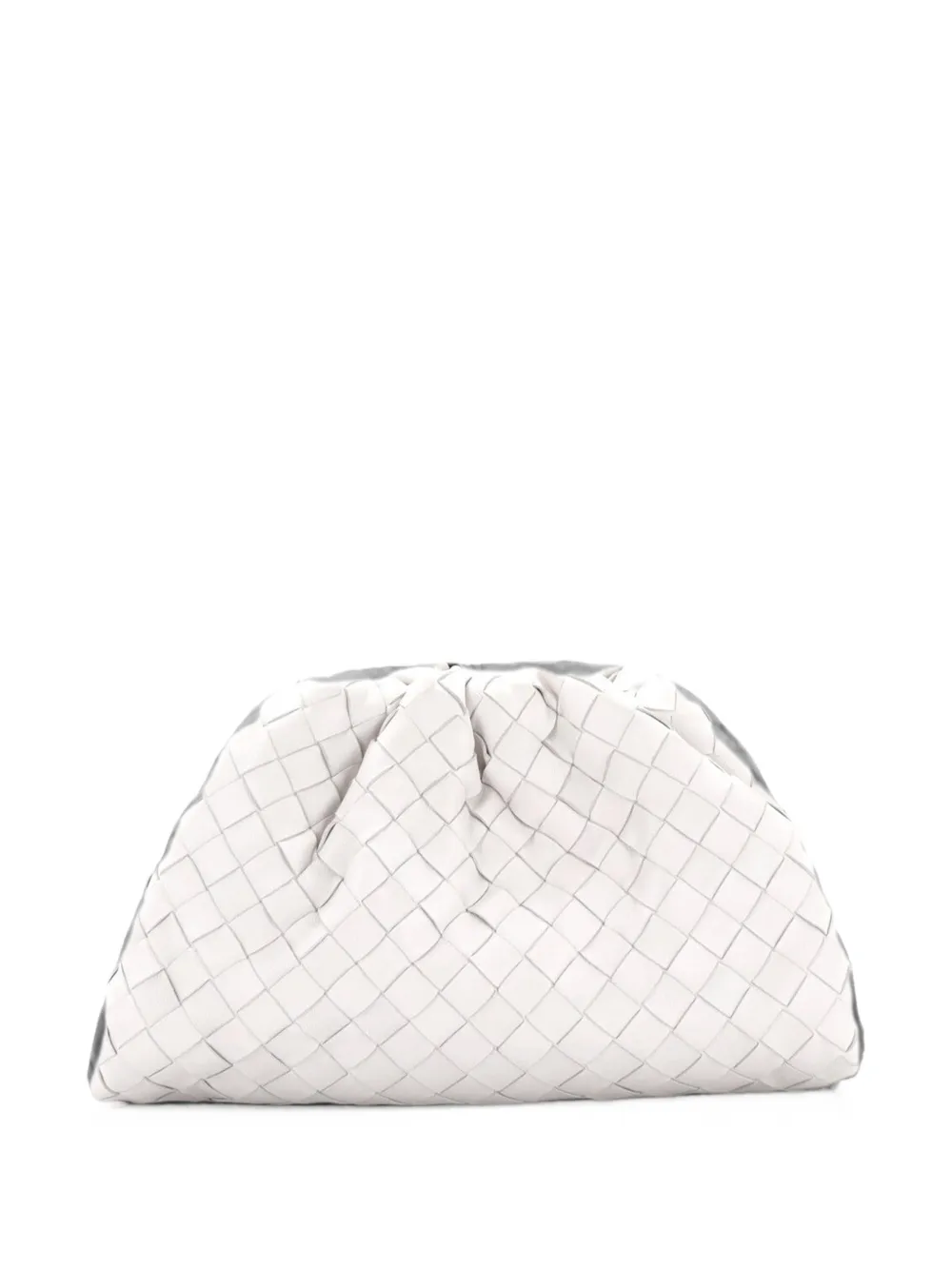 Bottega Veneta Pre-Owned Borsa a tracolla The Pouch mini in nappa con design Intrecciato - Bianco