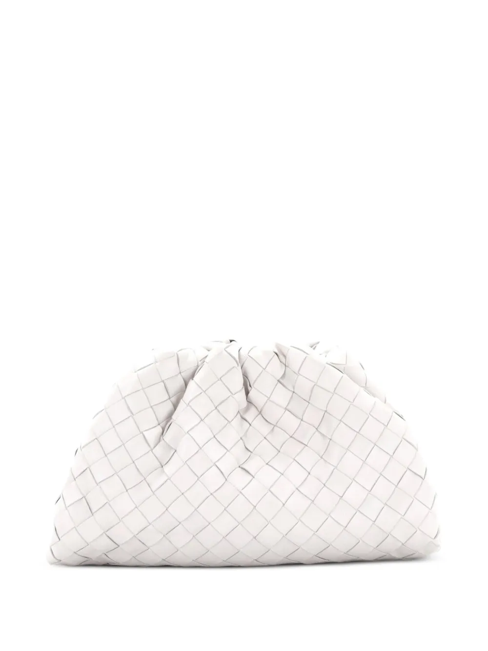 Bottega Veneta Pre-Owned Borsa a tracolla The Pouch mini in nappa con design Intrecciato - Bianco