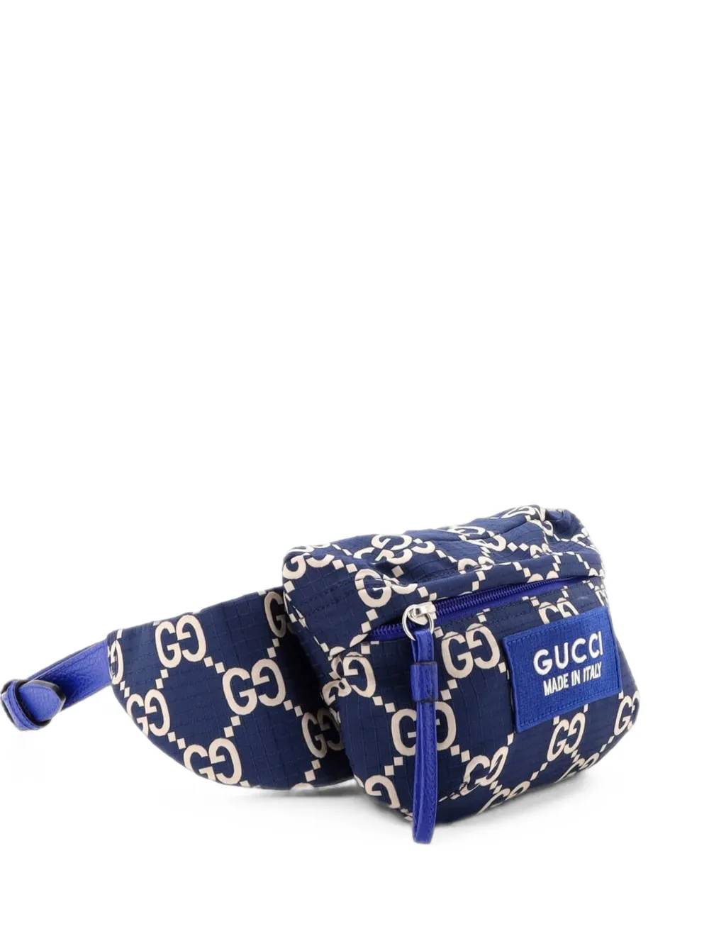 Gucci Pre-Owned Ripstop GG Nylon and Leather belt bag - Blau