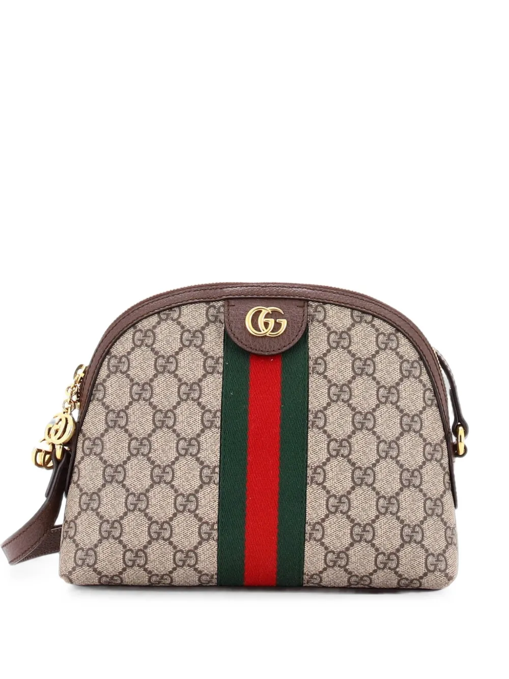 Gucci Pre-Owned Borsa a spalla Ophidia Dome piccola in tela cerata GG - Marrone