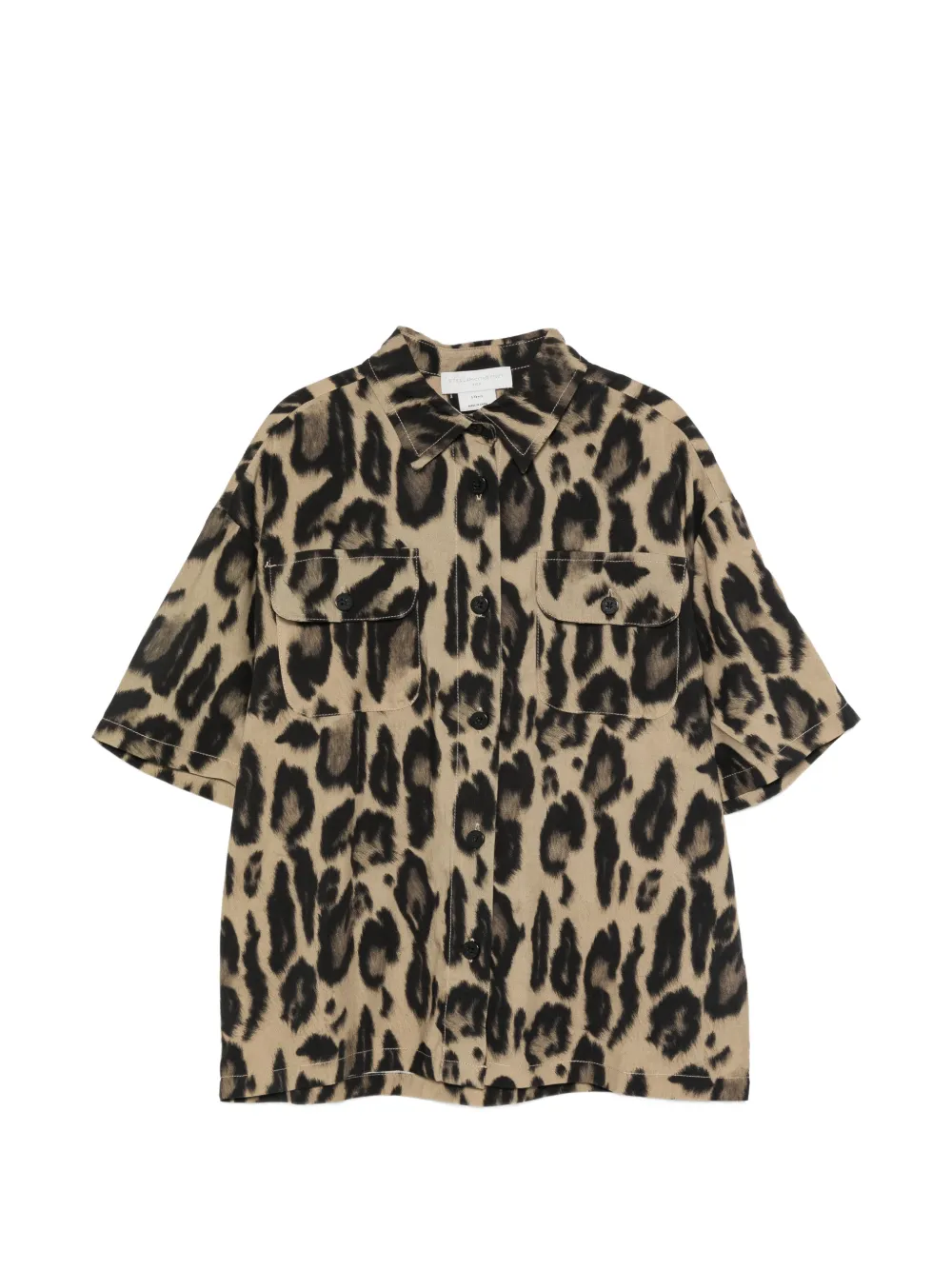 Stella McCartney Kids leopard-print short-sleeved shirt - Braun