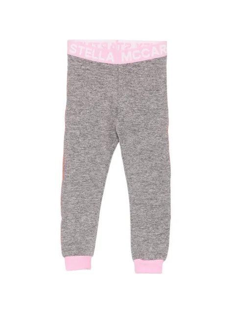 Stella McCartney Kids marl vinterleggings med logobånd i taljen