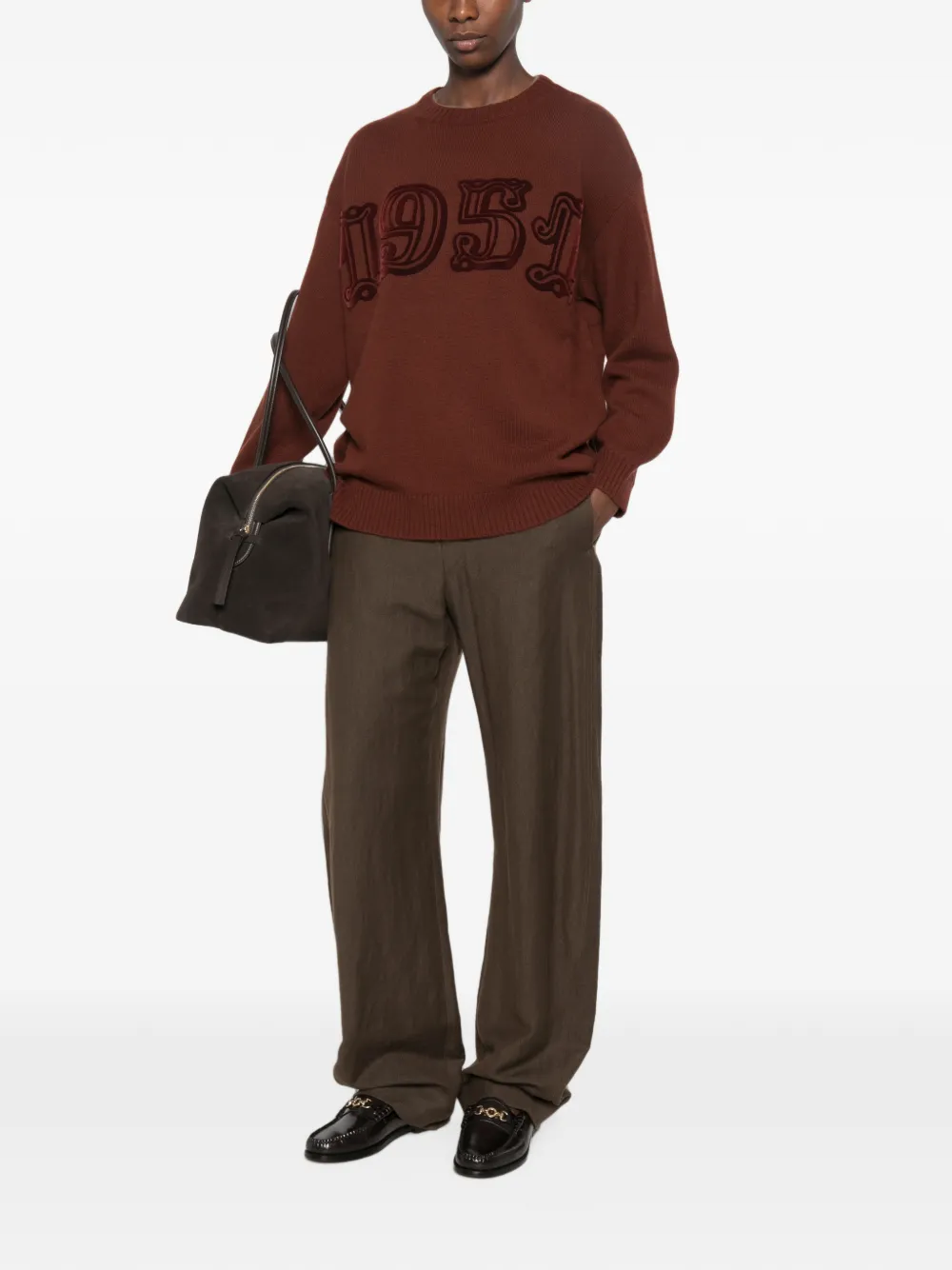 Max Mara Trui met ronde hals en logo-applicatie Rood