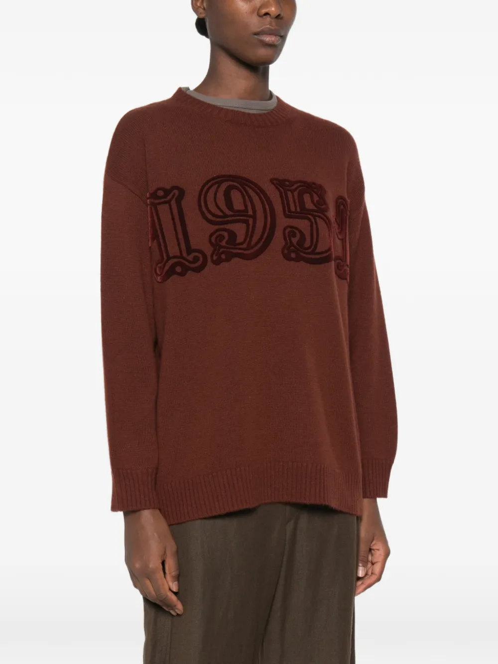 Max Mara Trui met ronde hals en logo-applicatie Rood