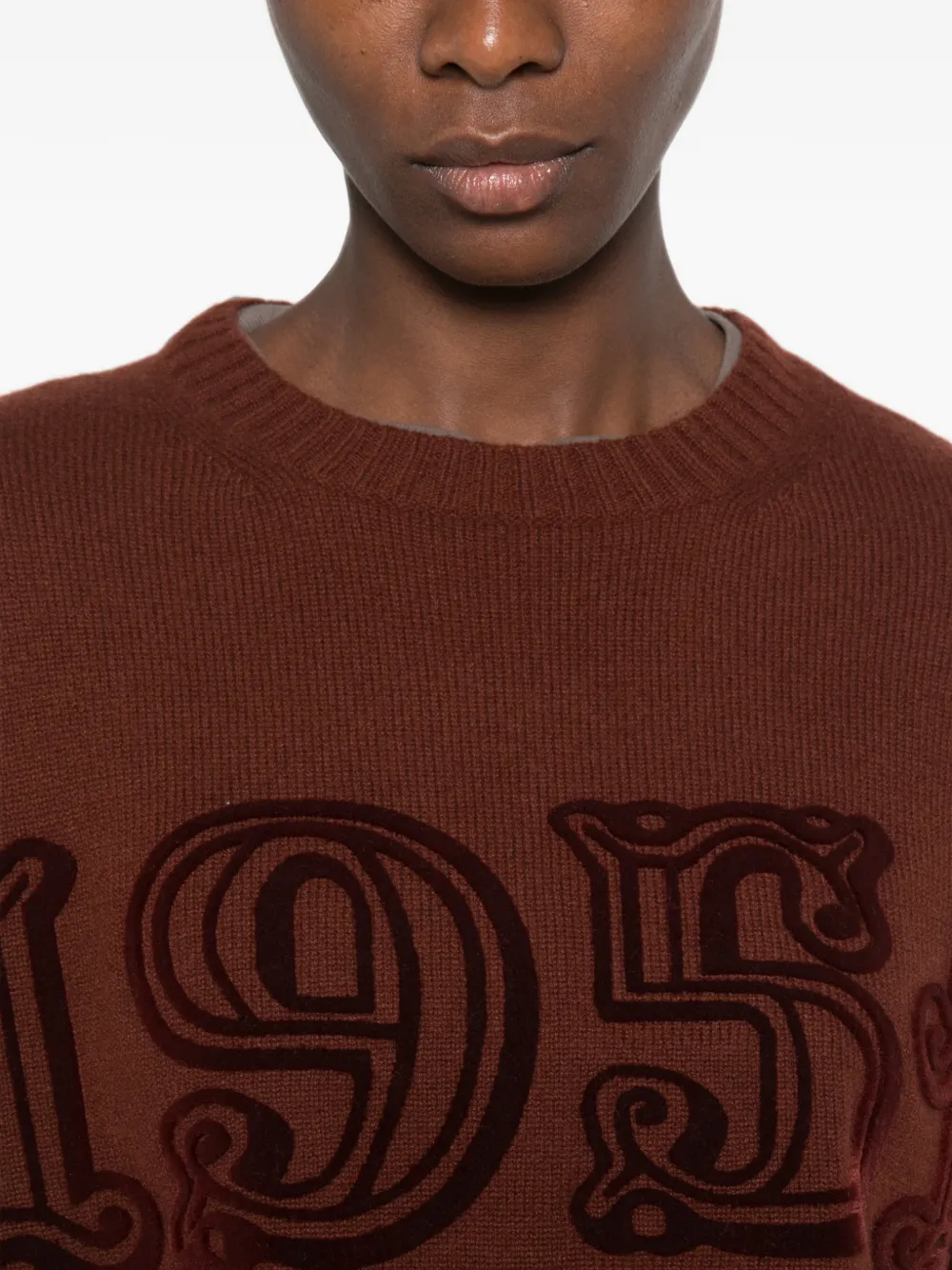 Max Mara Trui met ronde hals en logo-applicatie Rood