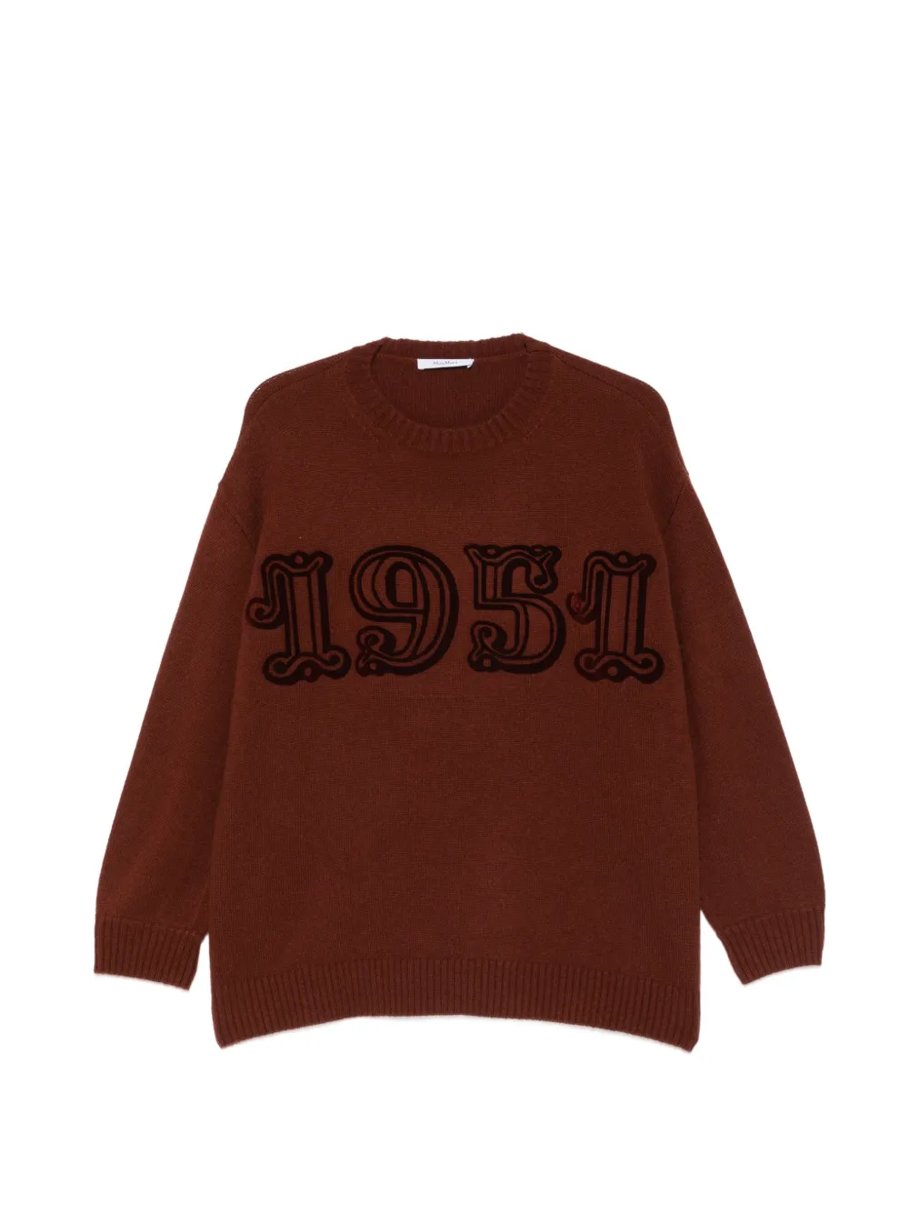 Max Mara logo-appliqué crew-neck sweater - Rosso