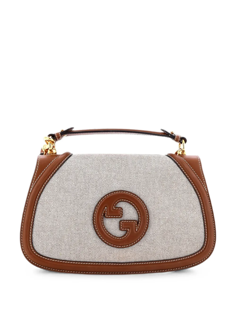 Gucci Pre-Owned Blondie NM Top Handle Bag Canvas with Leather Medium shoulder bag - Marrone