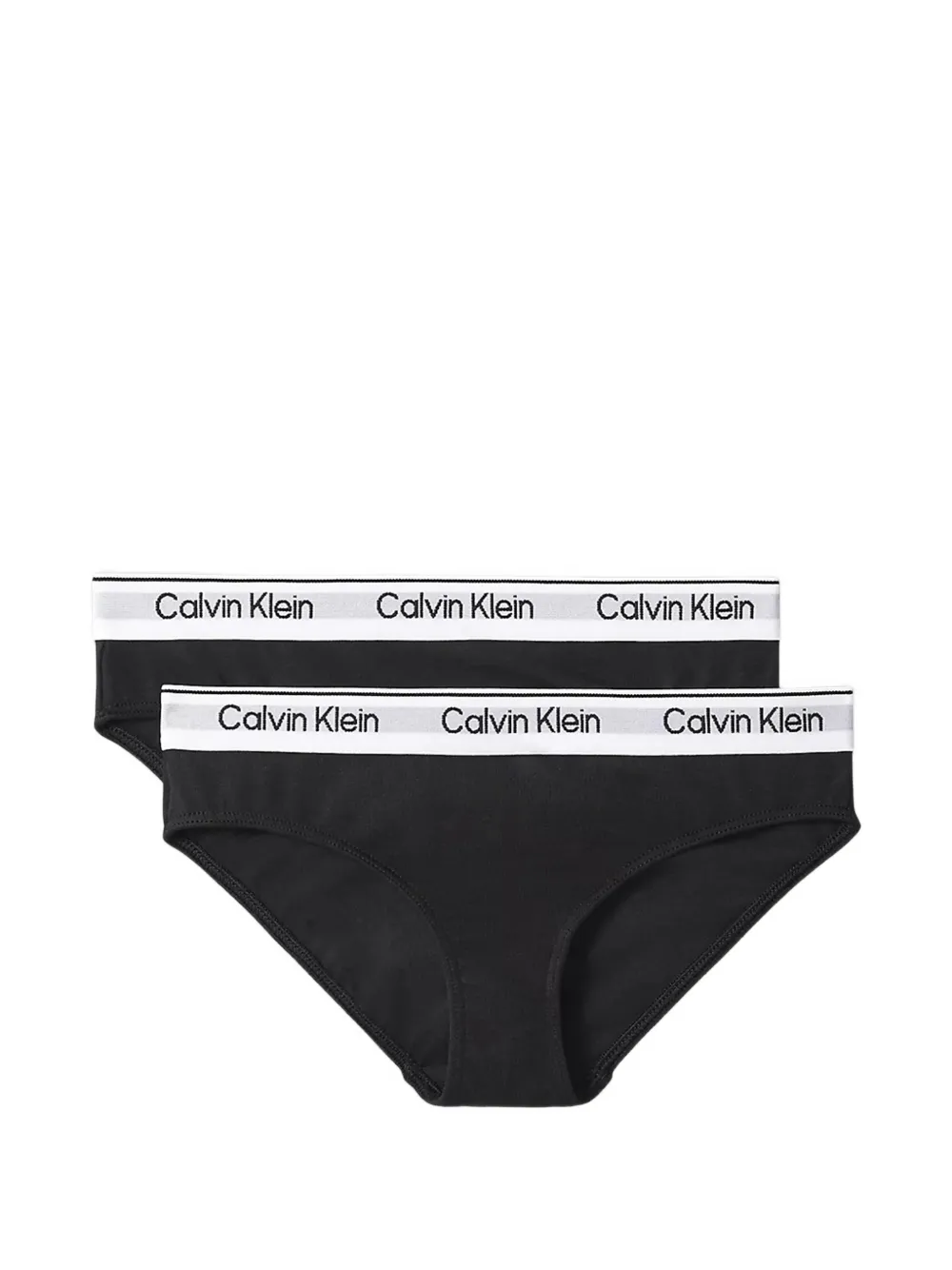 Calvin Klein Kids logo-waistband bikini briefs set (set of two) - Nero