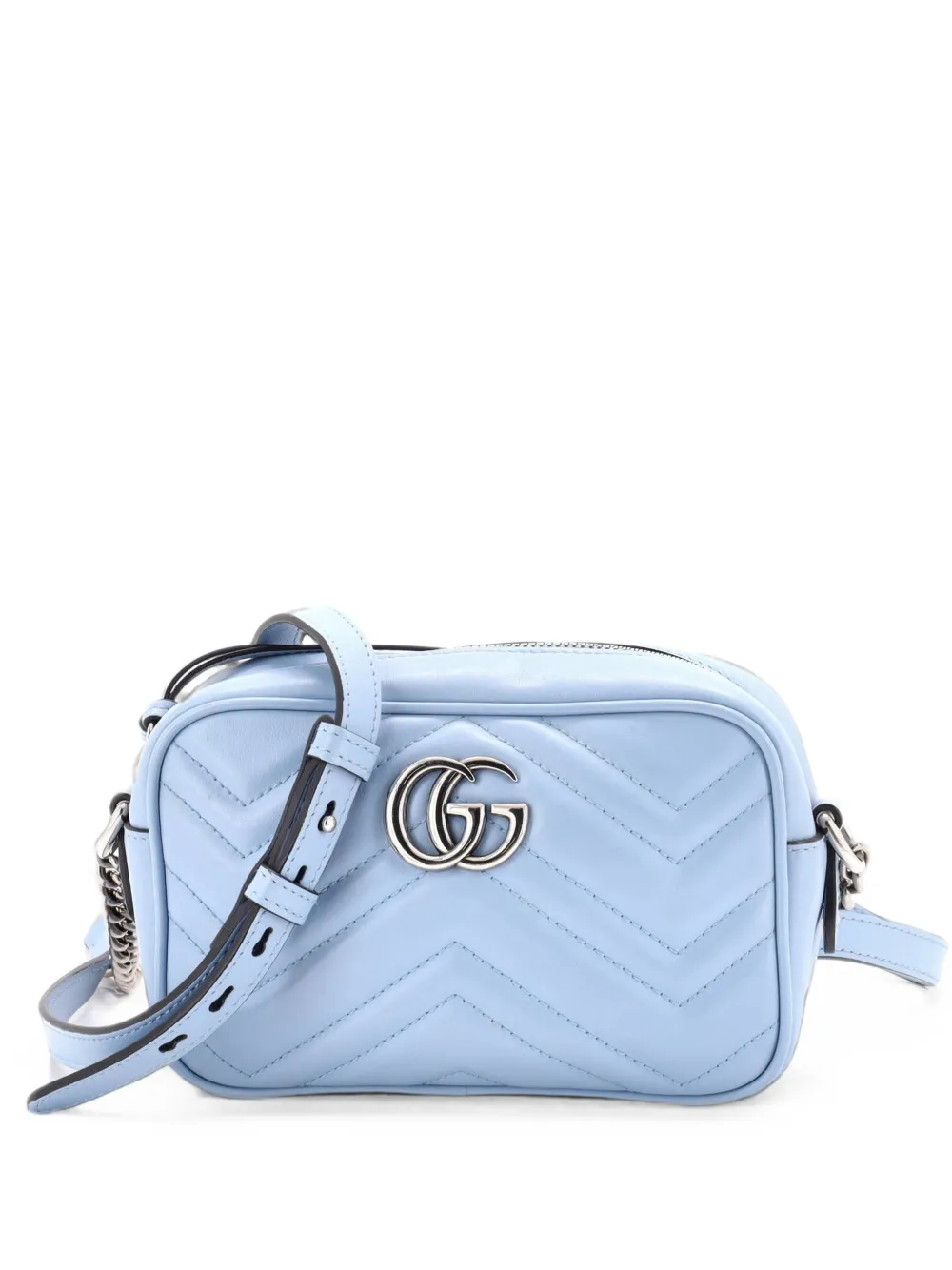 Gucci Pre-Owned Borsa a tracolla GG Marmont mini in pelle matelassé - Blu