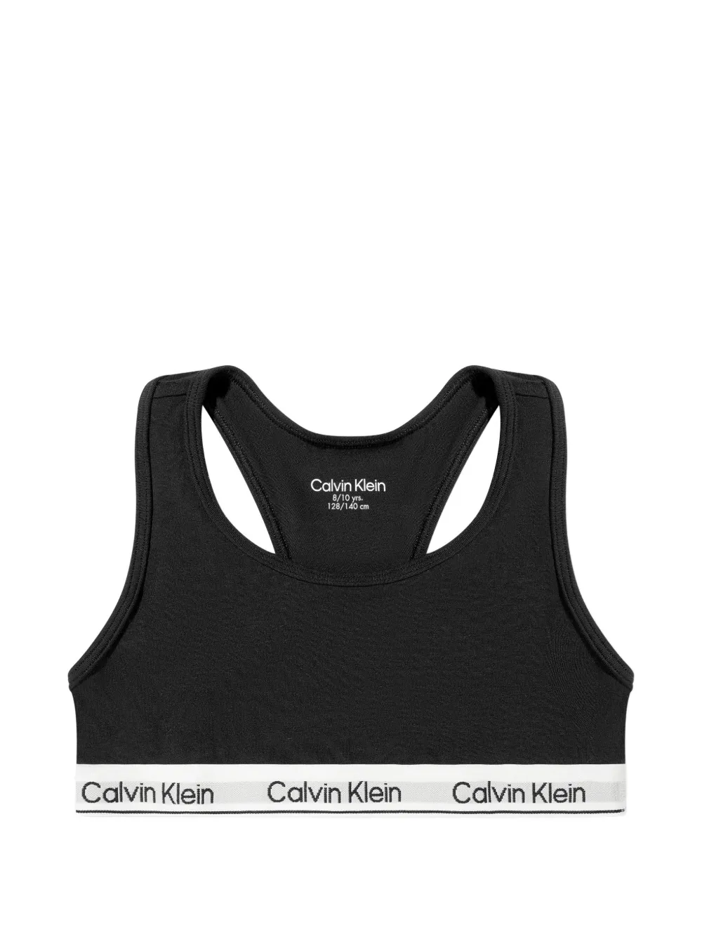 Calvin Klein Kids Twee racerback bralettes met logoband Zwart
