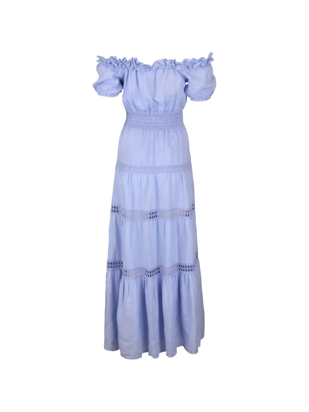 MISHA Angara off-shoulder maxi-jurk Blauw