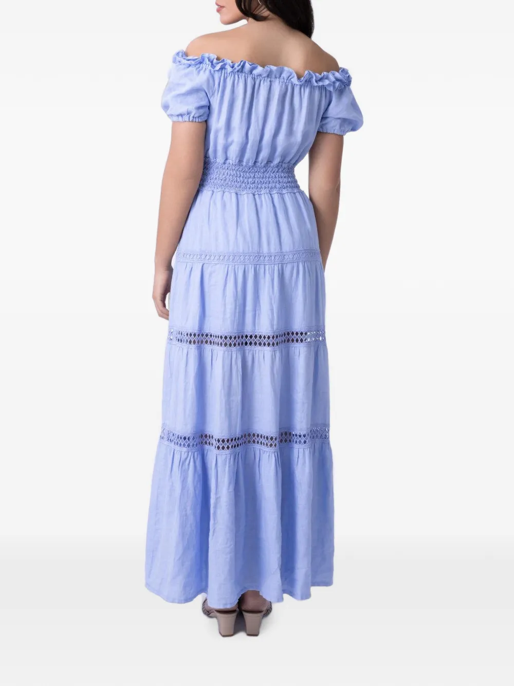 MISHA Angara off-shoulder maxi-jurk Blauw