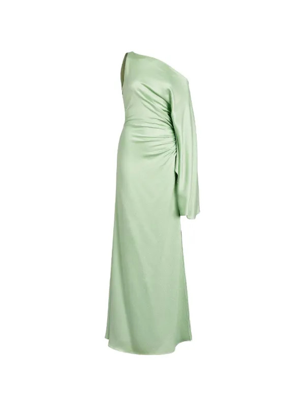 silvia tcherassi green dress Kesia one-shoulder Gown Maxi | Gold Homecoming Dresses