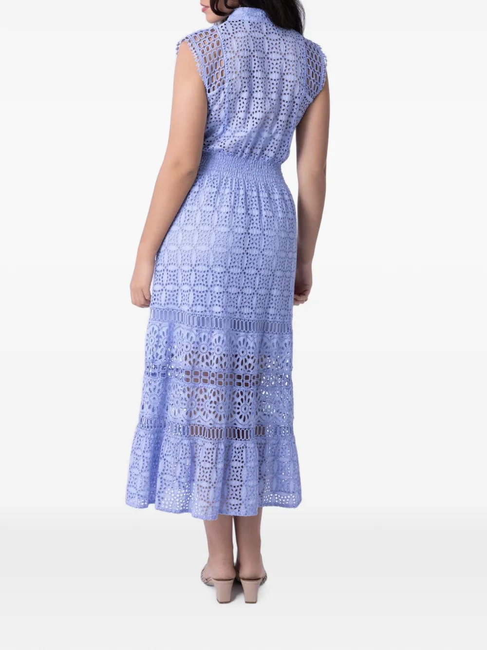 MISHA Ginepro mouwloze jurk met geborduurde ringlets Blauw