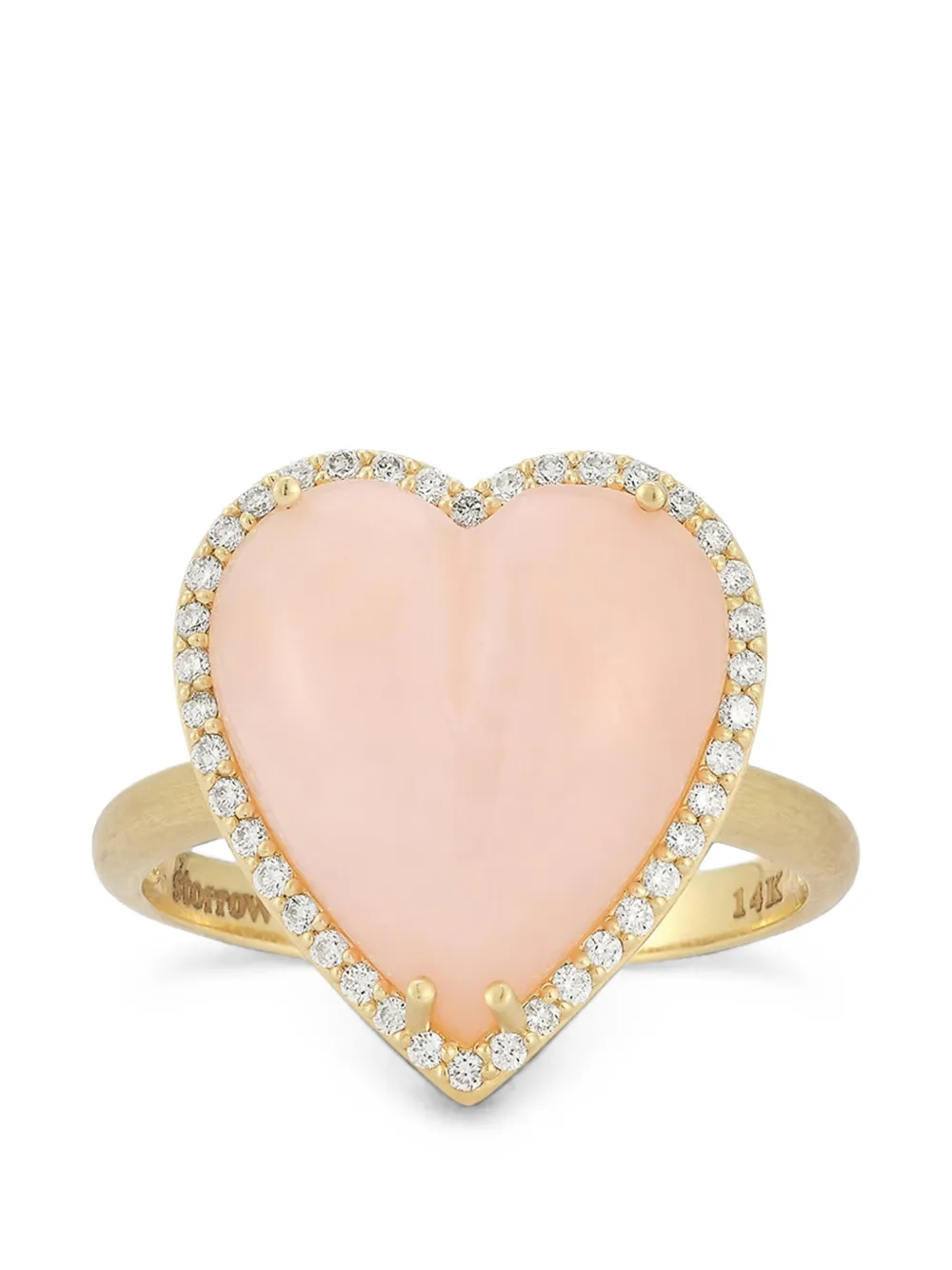 Storrow Jewelry large Alana pink opal and diamond heart ring - Gold