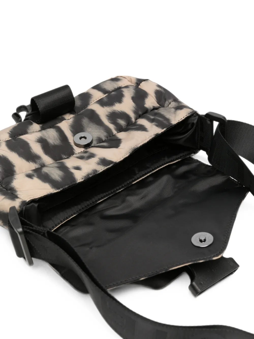 Stella McCartney Kids Gewatteerde schoudertas met luipaard-print Beige