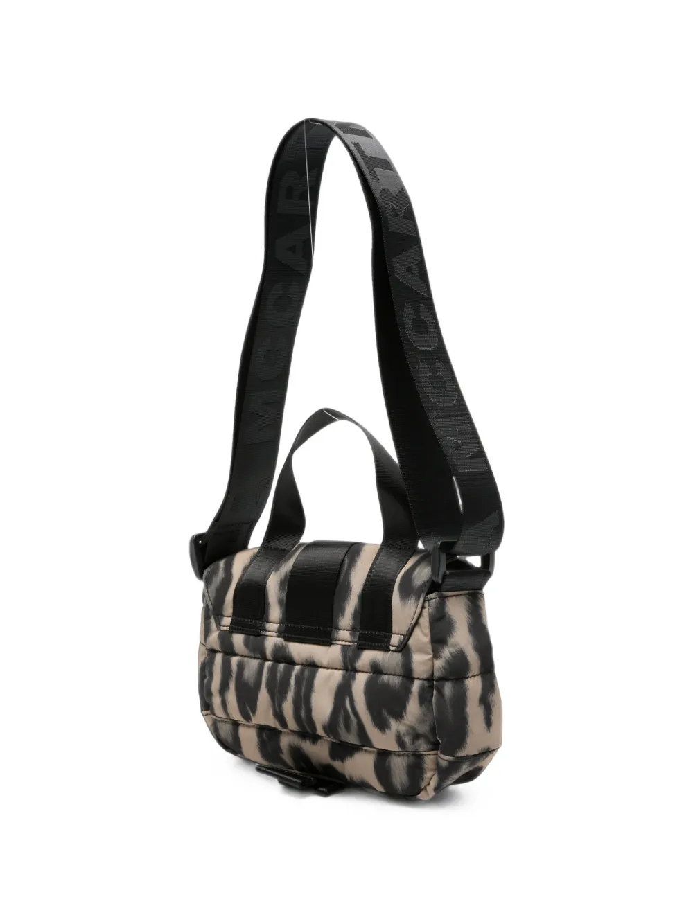 Stella McCartney Kids Gewatteerde schoudertas met luipaard-print Beige