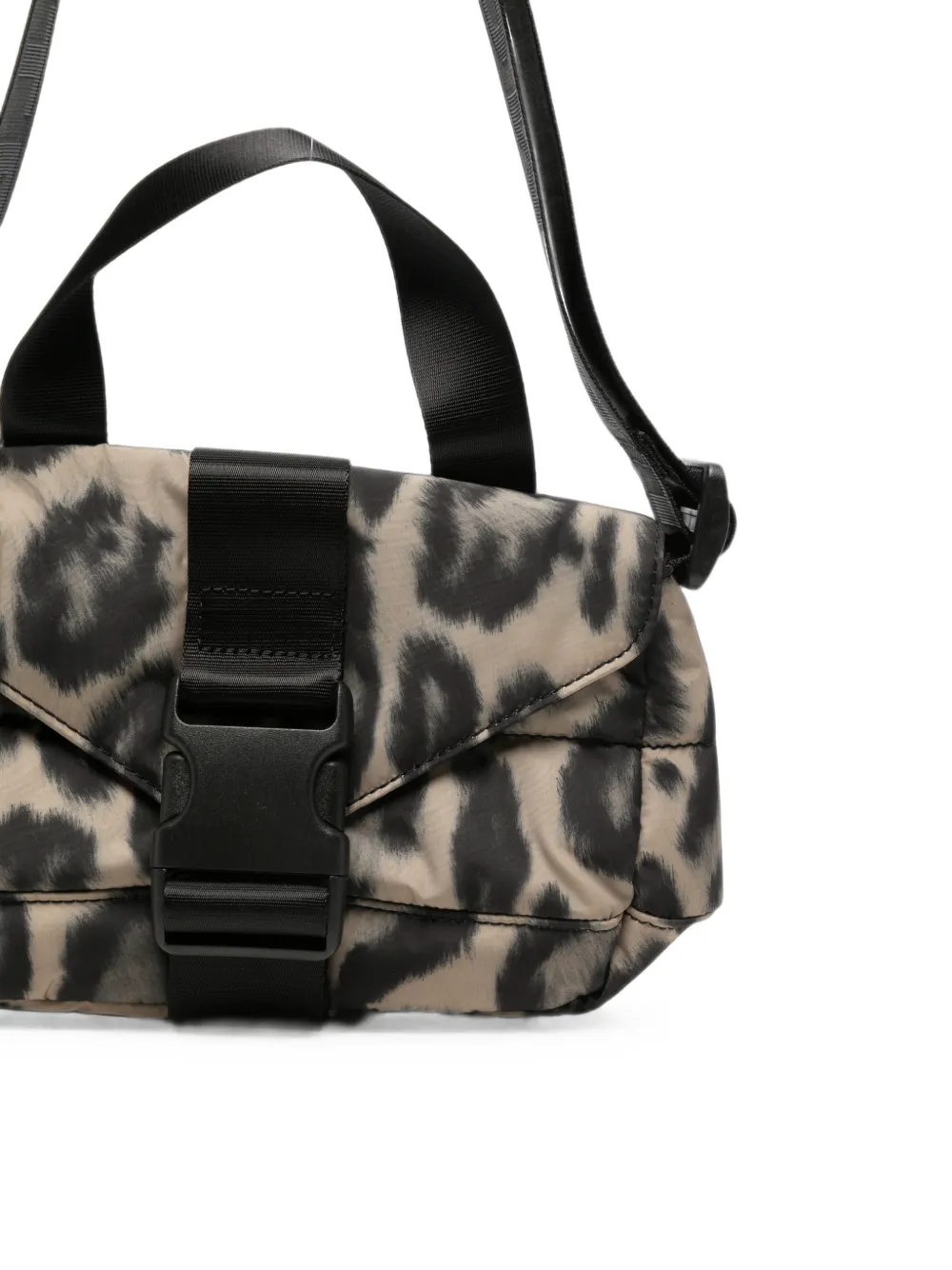 Stella McCartney Kids Gewatteerde schoudertas met luipaard-print Beige