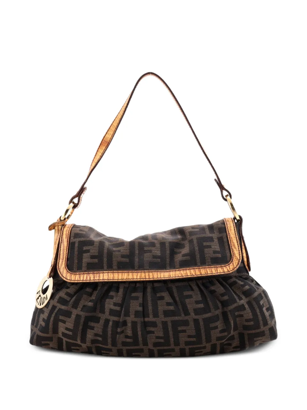 Fendi Pre-Owned Kleine Chef Flap Zucca Schultertasche aus Canvas - Braun