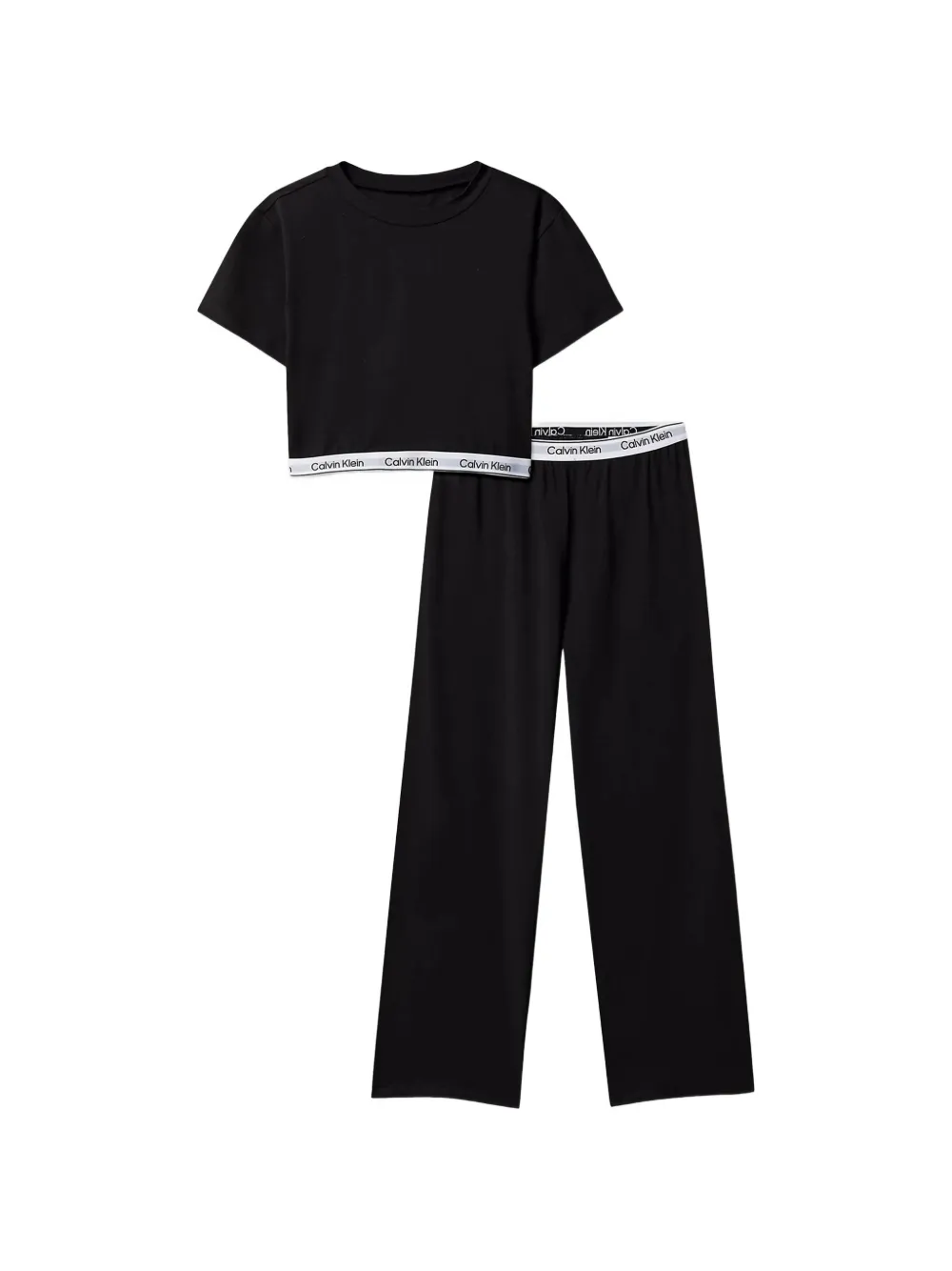 Calvin Klein Kids logo-tape pajamas set - Nero