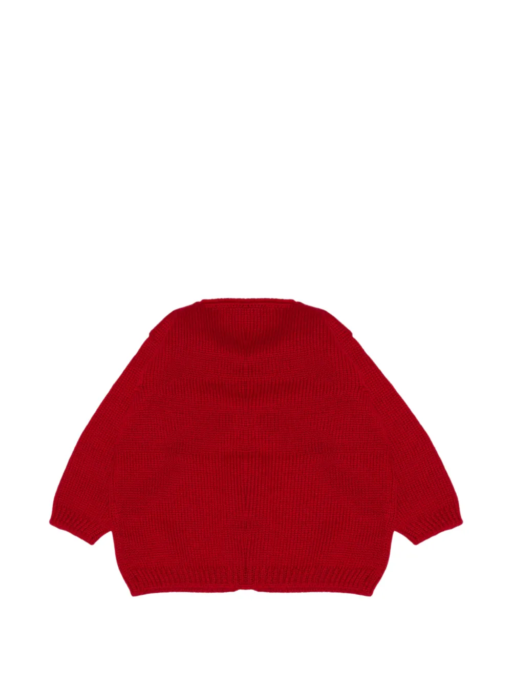 Little Bear Ribgebreid vest van scheerwol Rood