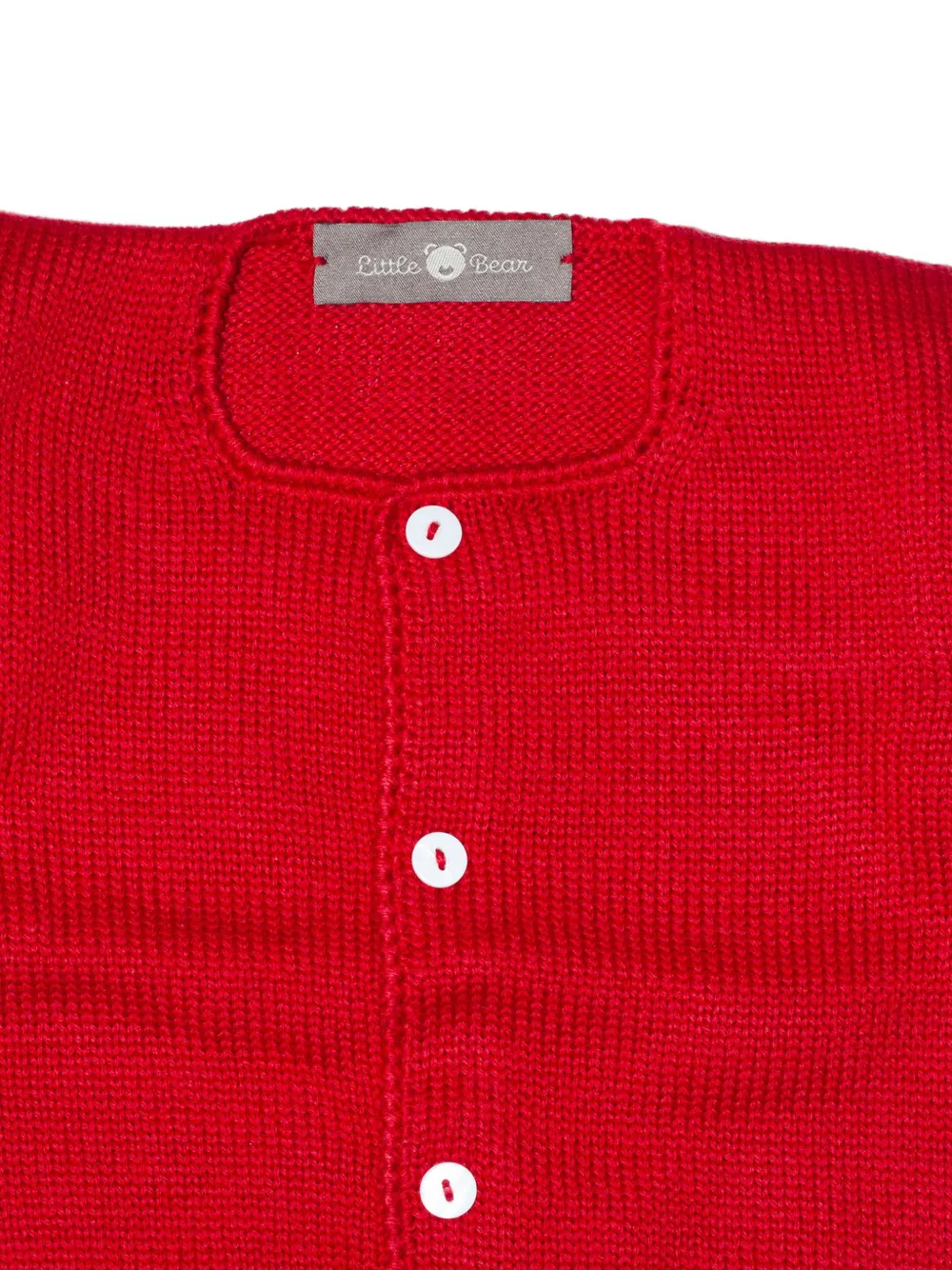 Little Bear Ribgebreid vest van scheerwol Rood