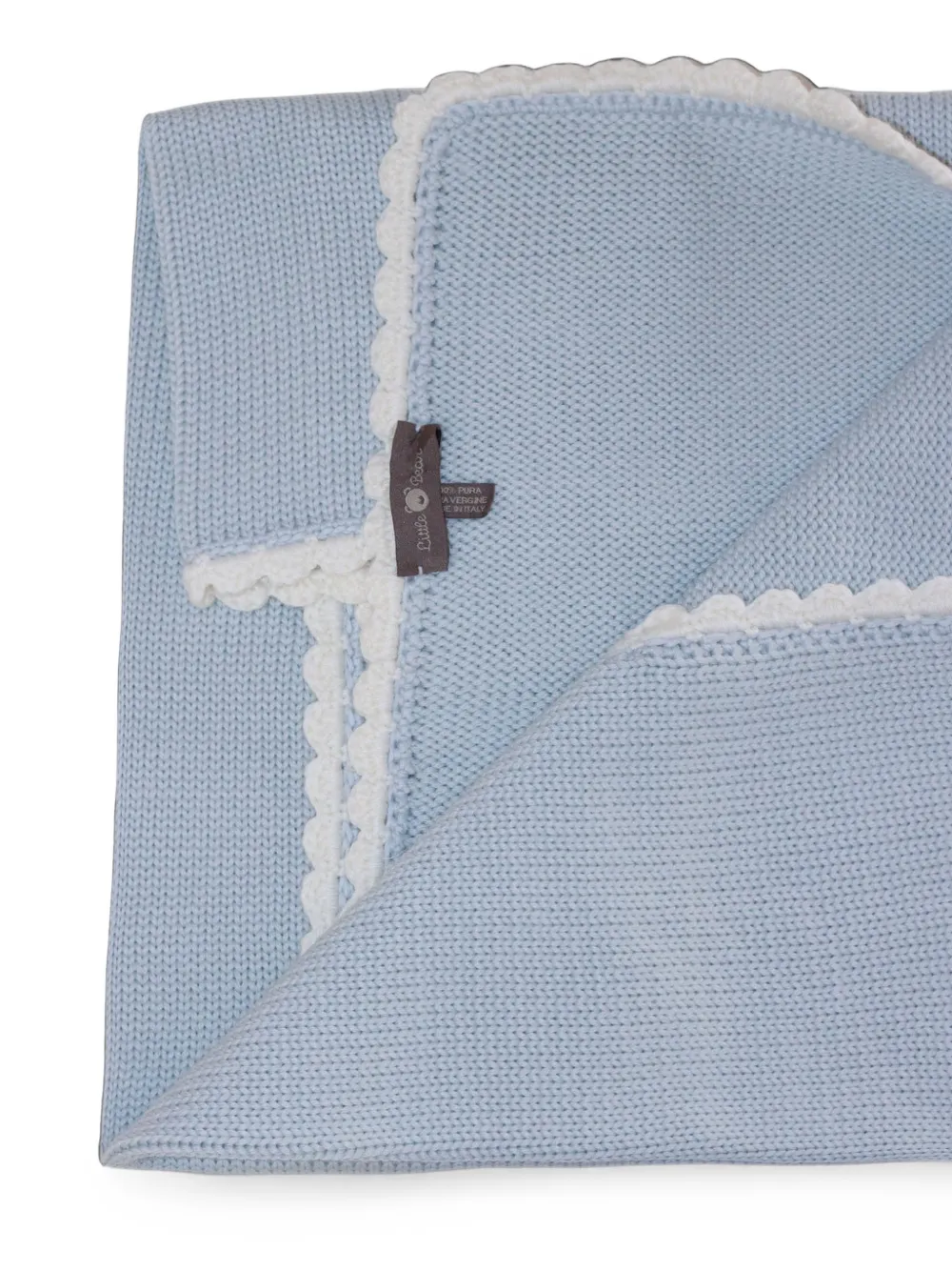 Little Bear Gebreide deken met gewelfde afwerking Blauw
