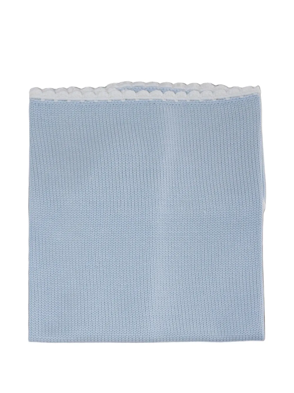 Little Bear scalloped-edge knitted blanket - Blu
