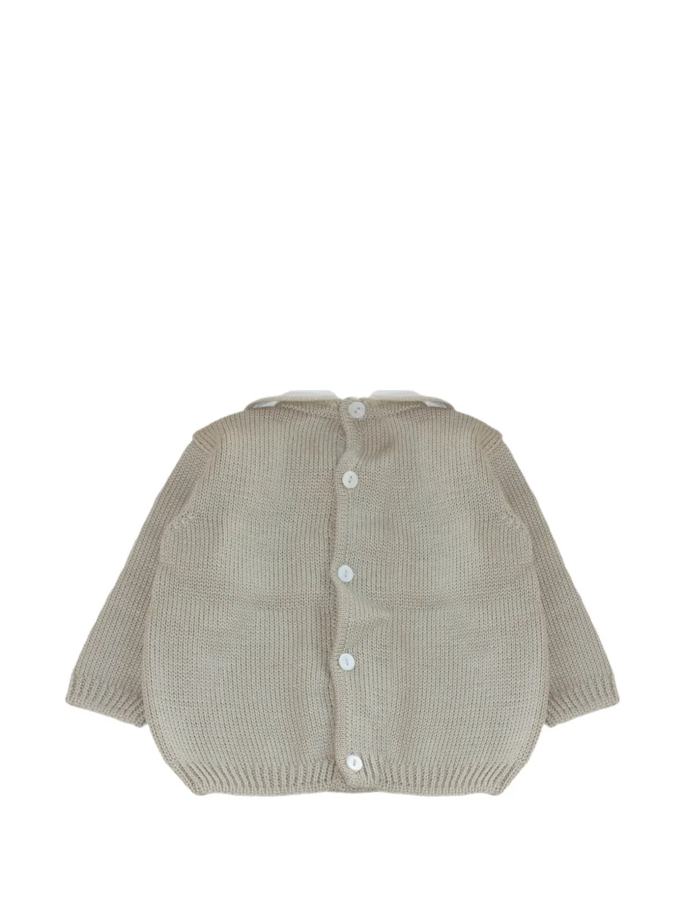 Little Bear Kabelgebreide trui met Peter Pan-kraag Beige