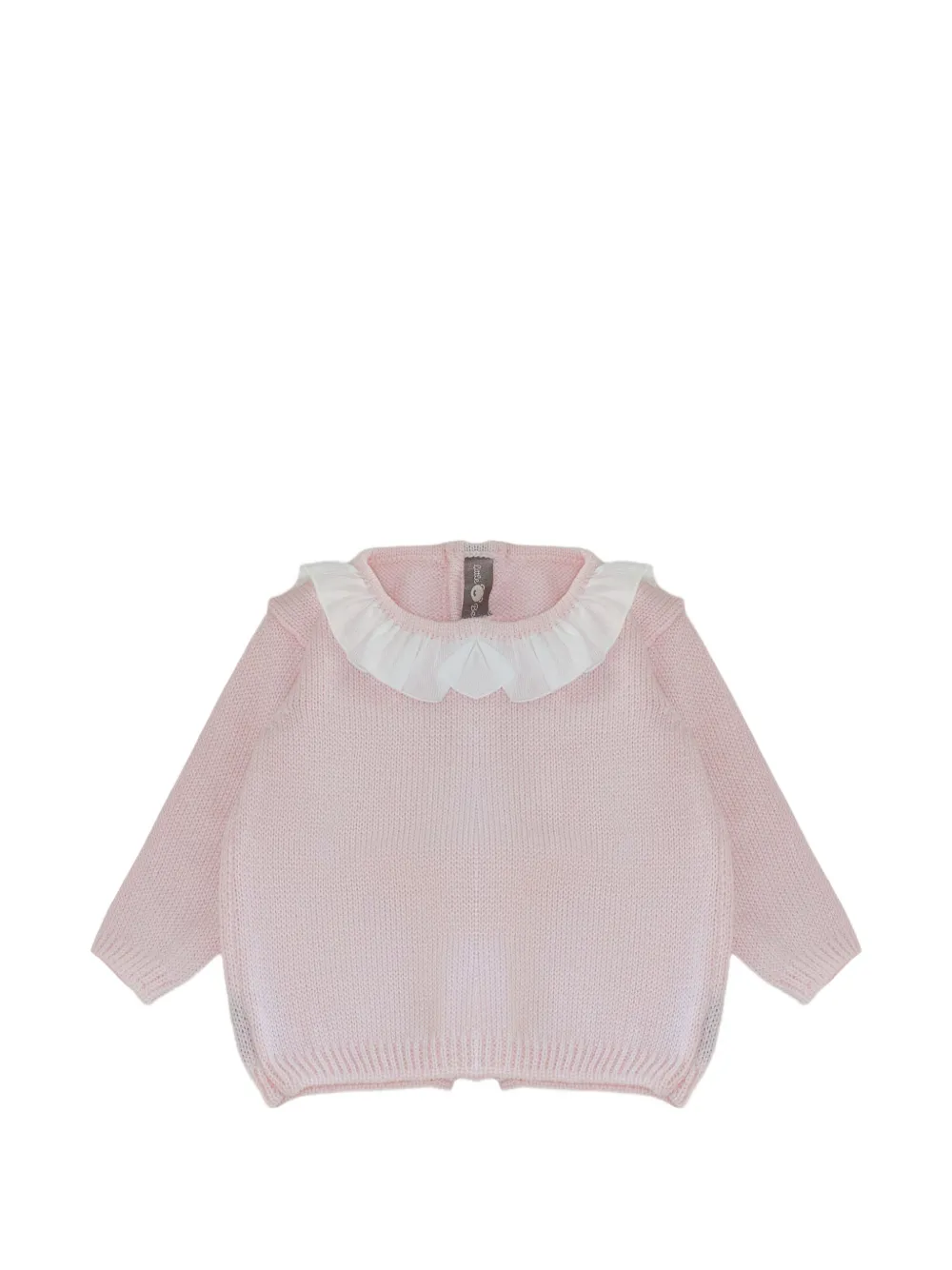 Little Bear ruffled-collar knitted sweater - Rosa