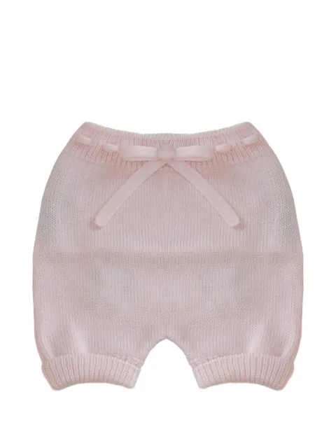 Little Bear knitted bow-detail trousers