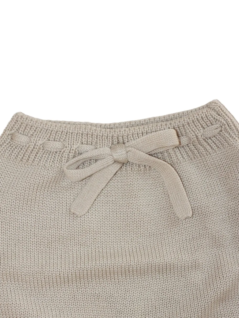 Little Bear Gebreide broek met strikdetail Beige