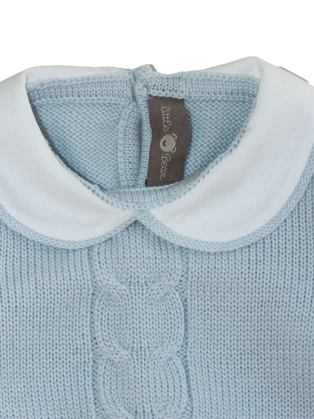 Little Bear Kabelgebreide trui met Peter Pan-kraag Blauw
