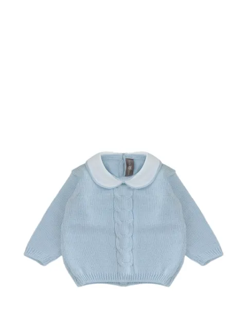 Little Bear cable-knit Peter Pan collar knitwear