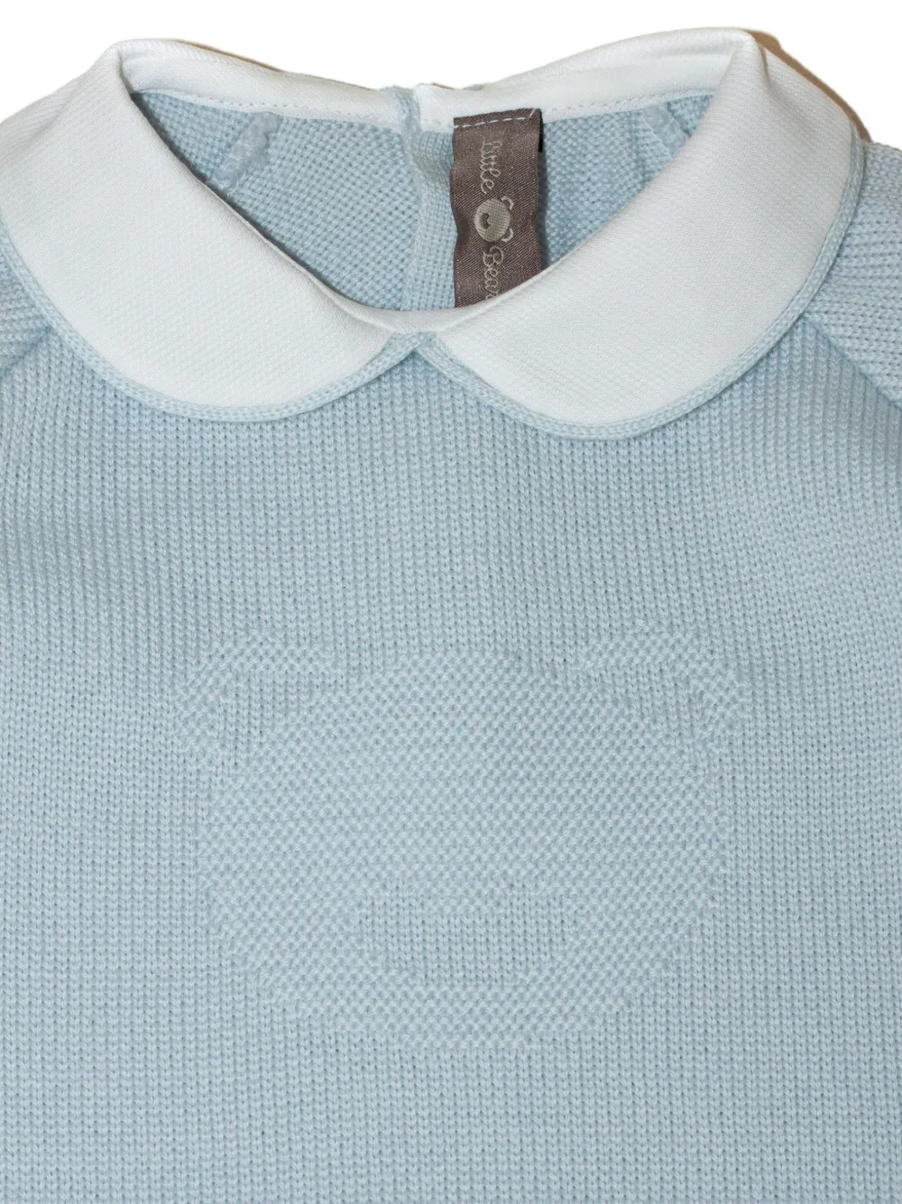 Little Bear Romper met Peter Pan-kraag en beer-patroon Blauw