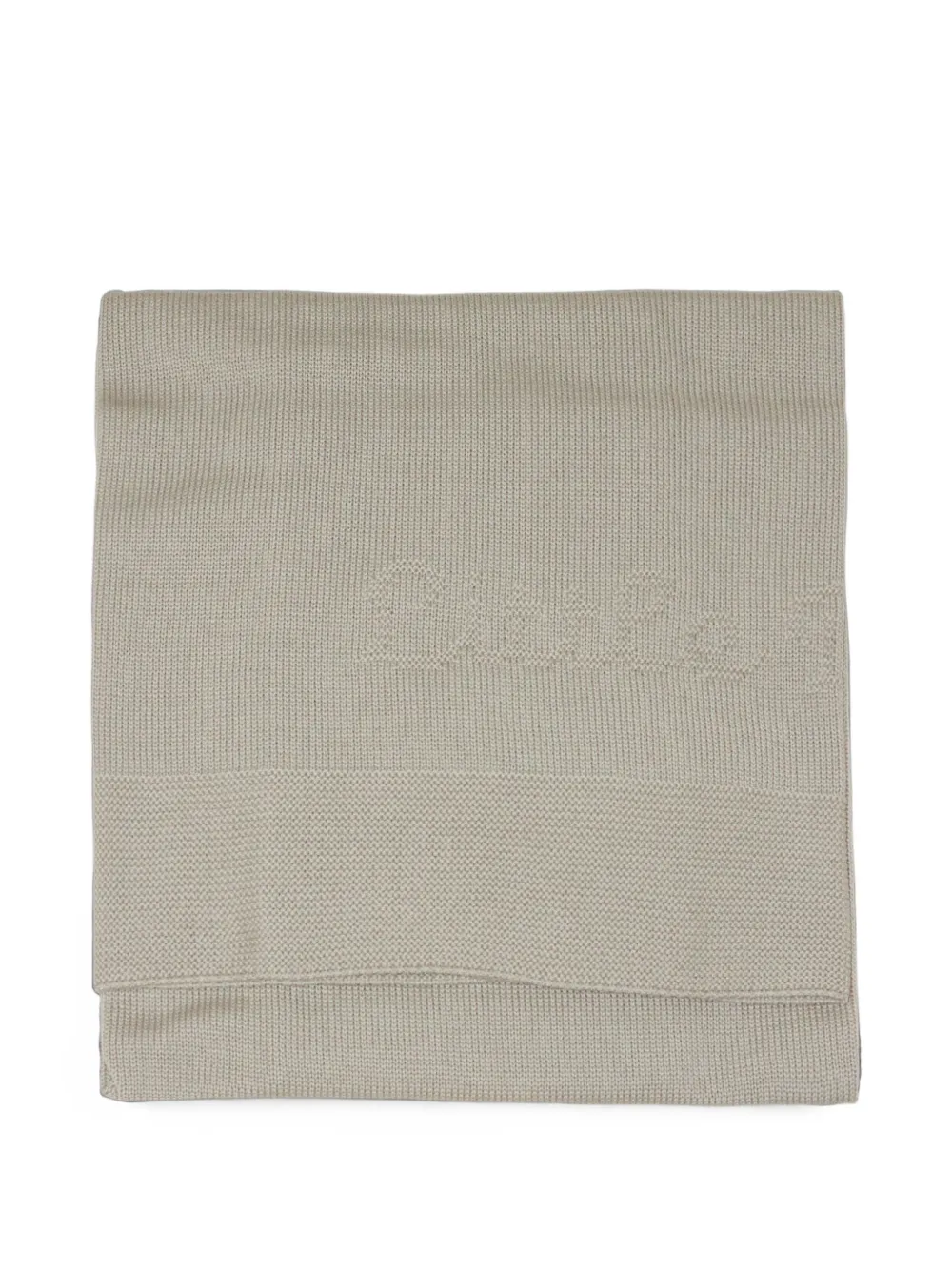 Little Bear stockinette-stitch knitted blanket - Toni neutri