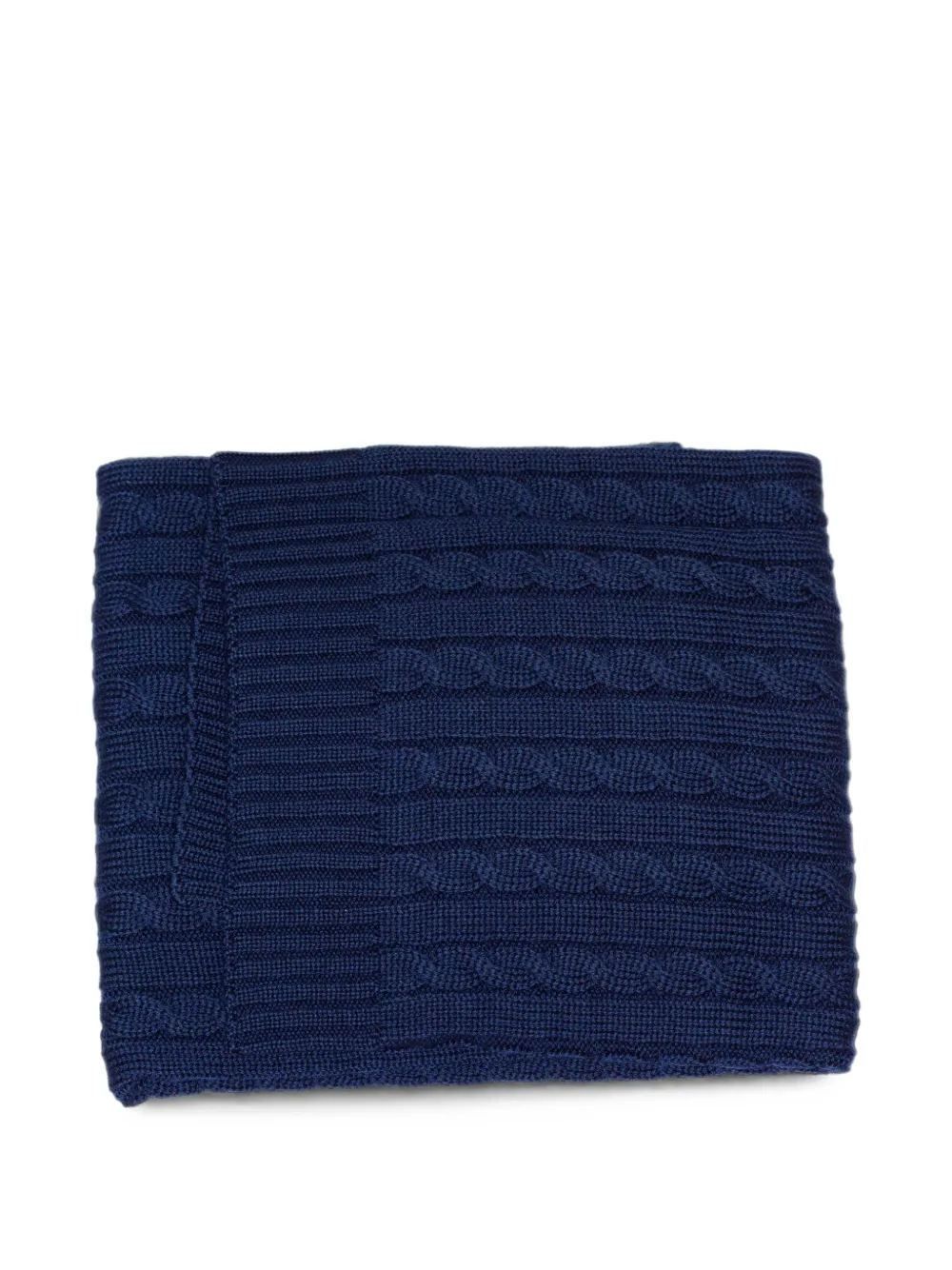 Little Bear cable-knit virgin wool blanket - Blu