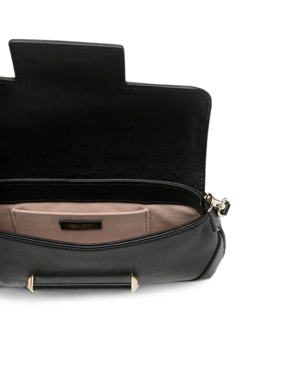 Jimmy Choo Bar buckle-detail leather clutch bag Zwart
