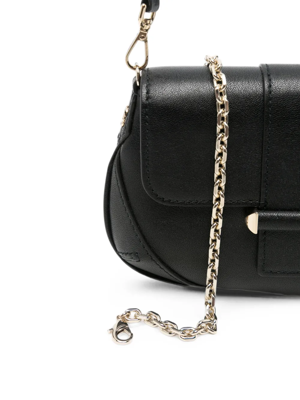 Jimmy Choo Bar buckle-detail leather clutch bag Zwart